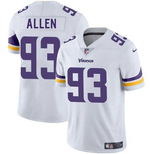 Men & Women & Youth Minnesota Vikings #93 Jonathan Allen White 2025 Vapor Limited Stitched Jersey
